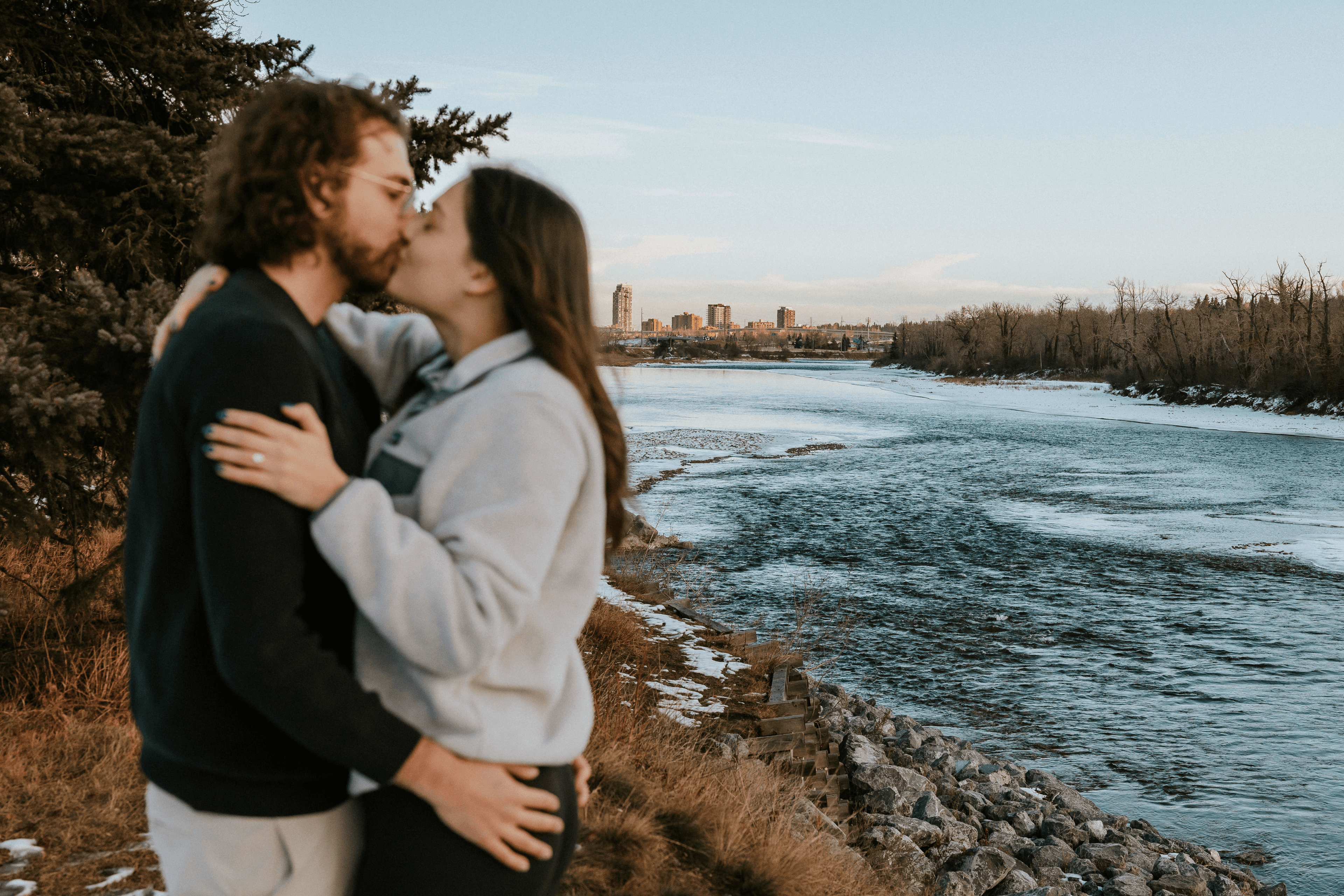 Couple by the river