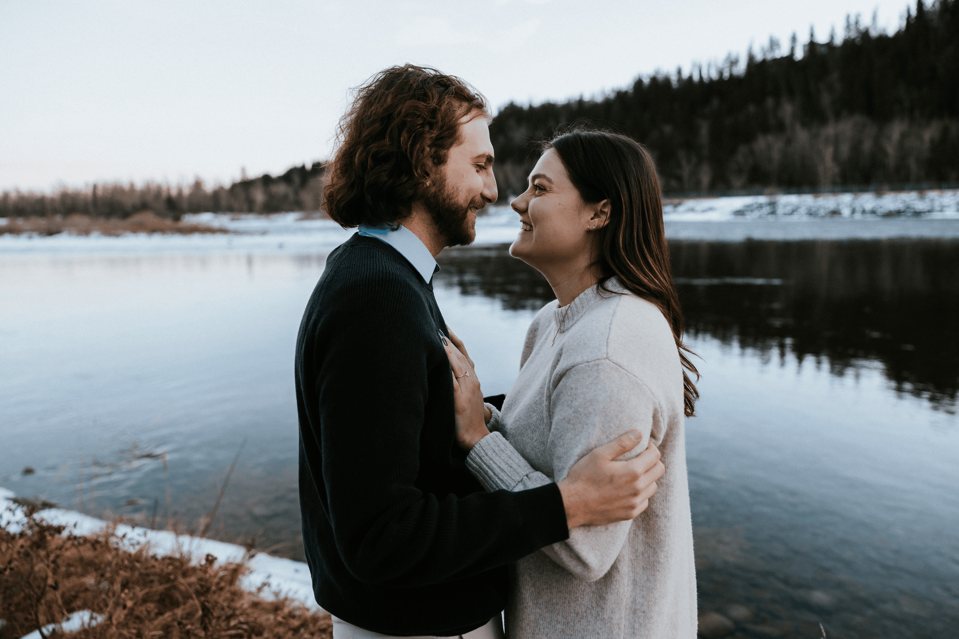 Couple by the river